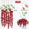 Burgundy Wisteria Hanging Flowers 6pcs 48in Silk Garland Vines for Wedding Decor